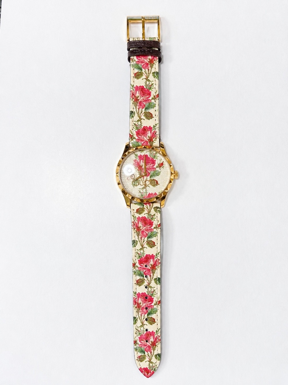 Gucci Floral Bracelet Watch - Pink, Green & Gold
